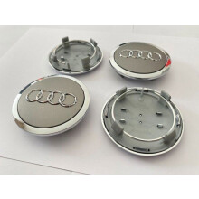 MOZZO RUOTA 4 coprimozzi Audi da 69 mm in argento con emblema 8T0 601 170A