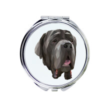 neapolský mastif - zrkadlo so záberom a geometrickým nápisom značky Art-Dog