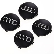 (60MMBlack) Audi Wheel Hub Covers for A3 A4L A6L Q3 Q5L Q7 A5 60MM Tire Center Logo Caps 4pcs