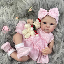 Due Opzioni Da 18-19 Pollici Reborn Baby Doll Girl Bettie Face Vinile Neonato O Stoffa 3D Verre Visibili Regali Di Natale Fatti A Mano