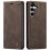 Wallet Case For Samsung S25 Leather Flip Magnetic TPU Shell Case brown 2