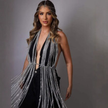 Handgemachte sexy dicke Kette Kette Mode Spleißen Strand hohl langen Rock Kleid-MIWI-Bild Farbe-Einheitsgröße