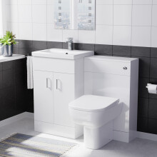 Nes Home 1000mm White Freestanding Vanity Unit with Basin & Rimless Back To Wall Toilet