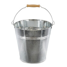 GEEZY Metal Bucket Tin Pot Garden Galvanised Zinc Planter Wooden Handle Ice Bucket 10L