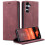 Wallet Case For Samsung S25 Leather Flip Magnetic TPU Shell Case red 4