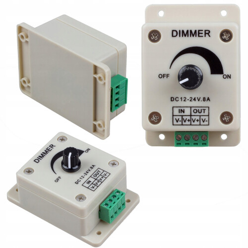 Manuel LED lysdæmper 12V 8A 96W LED strip potentiometer