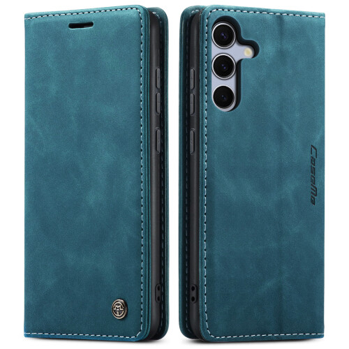 Wallet Case For Samsung S25 Plus Leather Flip Magnetic TPU Shell blue 1