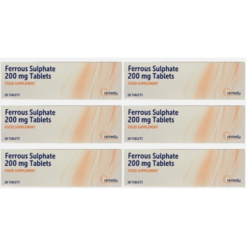 6 x Ferrous 200mg - Iron Tablets - 28 Tablets