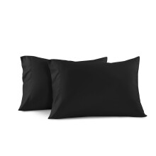 (Black, Plain Pillowcase 2-Pack) Luxury Duvet Cover with Fitted sheet & Pillow Case