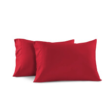 (Burgundy, Plain Pillowcase 2-Pack) Luxury Duvet Cover with Fitted sheet & Pillow Case