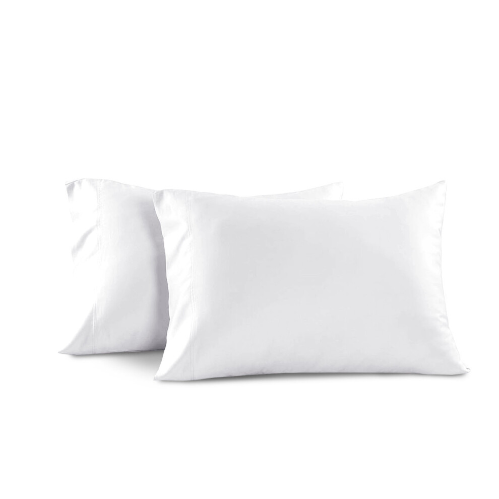 Supreme Bedding Ltd (White, Plain Pillowcase 2-Pack) Luxury Duvet Cover With Fitted Sheet & Pillow Case