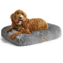 (S/M - 75cm x 50cm x 11cm) Super Fluffy Pet Bed, Eco-Friendly Recycled Fibres, Non-Slip Base, Machine Washable, S/M 75x50x11cm