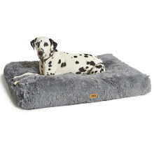 (XL - 120cm x 80cm x11cm) Super Fluffy Pet Bed, Eco-Friendly Recycled Fibres, Non-Slip Base, Machine Washable, S/M 75x50x11cm