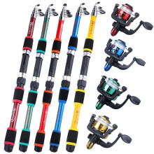 (Orange, one-size) Fishing Pole Set, Including 6 Sections Telescopic Fishing Rod, Spinning Reel, Assorted Fishing Baits & Hook
