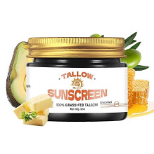 (1PCS) Tallow Sunscreen SPF 30, 100% Grass-Fed Tallow & Honey Extract | Non-Greasy, UVA/UVB Protection | Clean Balm for Face & Body, 2oz
