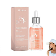 (1PCS) Sunglaze Sheer Body Mist Sunscreen Spf 42+, Sunscreen Body Spray, Hydrates, Brightens, Fast Absorbing, Sunscreen Spray for All Skin Types