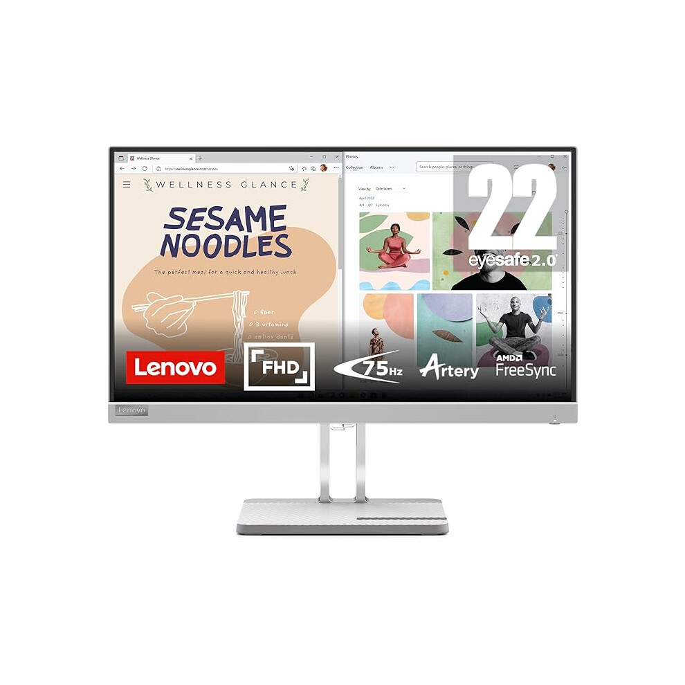 Lenovo L22e-40(G22215FL0) 22 inch PC Monitor | FHD, 1080p, 75Hz, IPS, 4ms, HDMI and VGA