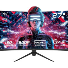 KTC 27 Inch QHD Curved Gaming Monitor, 2K@180Hz 1440P Monitor with 1500R VA Panel, 1ms MPRT, FreeSync Premium, G-Sync, HDR10, PS5, Xbox and More