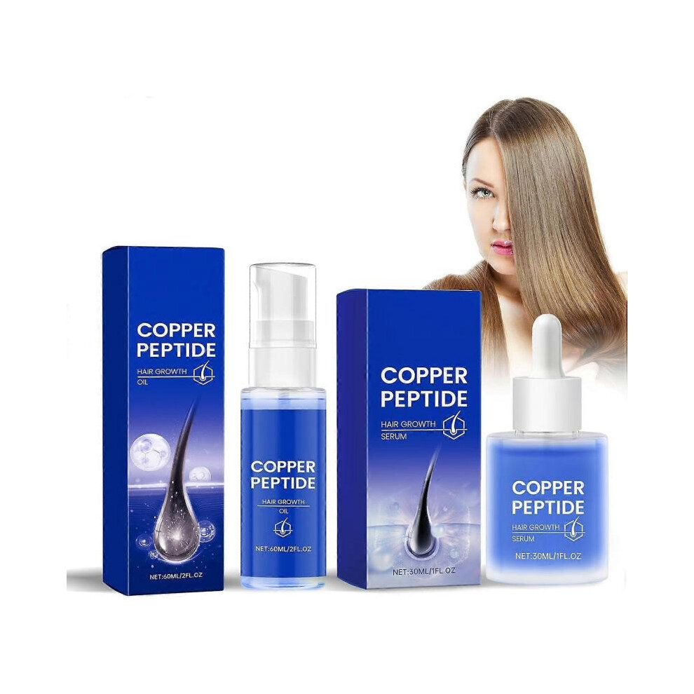 SÃrum et huile capillaire au peptide de cuivre pour la croissance et la repousse des cheveux, pour femmes et hommes