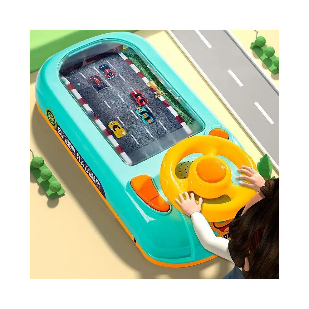 (Green, 1 Count - No Battery) Car Racing Adventure Toy with Steering Wheel, Racing Adventure Car Steering Wheel Driving Games, Interactive Educational