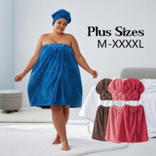 (Light Pink, XXXL-XXXXL) Plus Size Solid Color Bath Towel, Adjustable Bathrobe with Pocket, Large Bath Towels, Soft Water Absorbent Bathrobe for Bathroom, Sauna