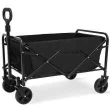 (Black) New Heavy Duty Foldable Fishing Trolley Pull Cart Garden Camping Festival Beach~ wagon
