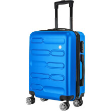 (Blue) Cabin Suitcase | 34L Carry On Suitcase, Cabin Bag 55x40x20 with Combination Lock | Hard Shell Suitcase with 4 Wheels Cabin Luggage