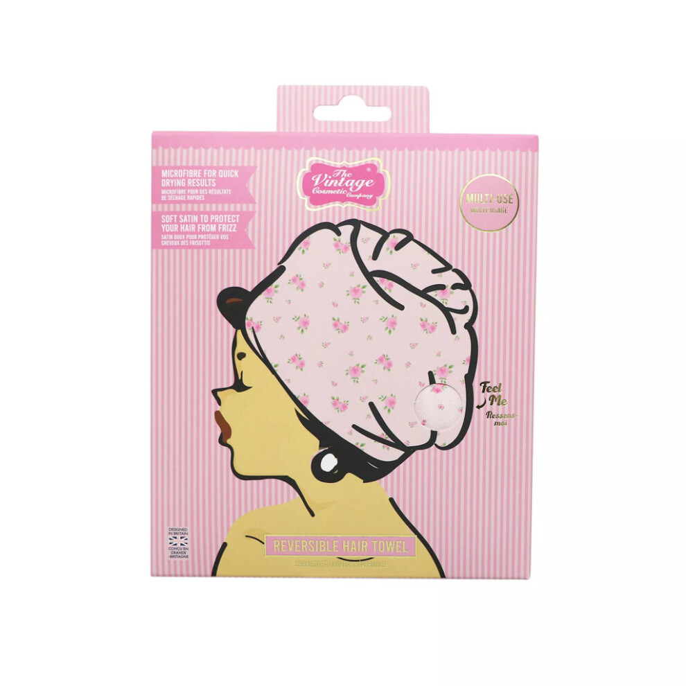 Vintage Cosmetic Co Roses Reversible Dual Hair Turban-image-OPC-PHGHPKF-NEW