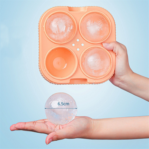 6.5cm Big Round Sphere High Balls Ice Shape Cube-Mold Tray,Orange 2