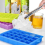 Forma de gelo de silicone com 24 grades e tampa C 4