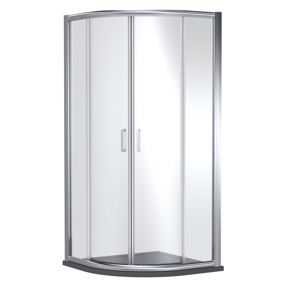 Balterley Contemporary Bathroom Quadrant Shower Enclosure With Tray - 900 X 900Mm, Chrome/ Grey