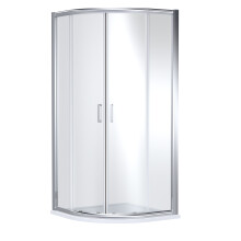 Contemporary Bathroom Quadrant Shower Enclosure with Shower Tray - 900 x 900mm, Chrome/White