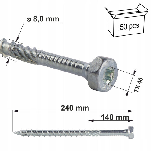 Sekskantede hovedforbindelsesskruer WKCH-08240 2