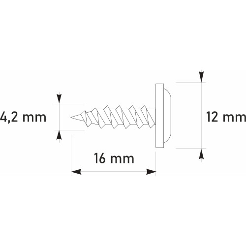 GM-S monteringsstik 4,2x16mm RAL 8003 2