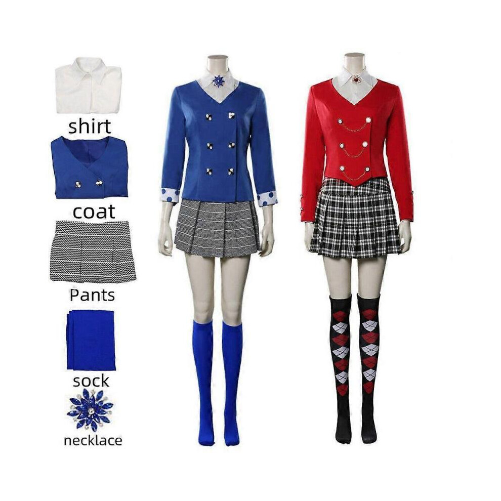 (3XL,costume bleu)Movie The Musical Heather Chandler Cosplay Costume Robe de soirée Uniforme scolaire