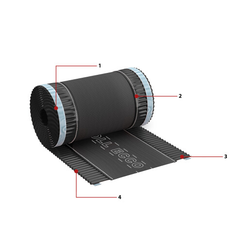 Ridge tape ROLL ECCO 240mm x 5m RAL 9005 1