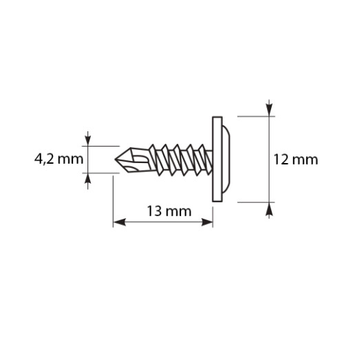 GM-B monteringsstik 4,2x13mm RAL 9010 2