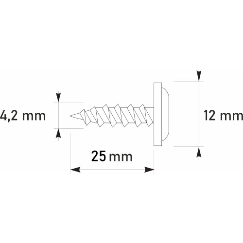 GM-S monteringsstik 4,2x25mm RAL 7016 2