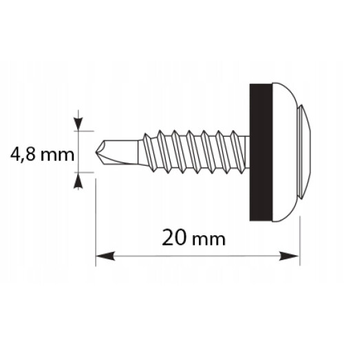 Bauernschrauben GTF02P Panhead 4,8x20mm RAL 9007 2