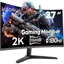 27 Inch QHD Gaming Monitor for Esports, 180Hz 1ms Curved VA Panel (1500R), Monitor with FreeSync/Adaptive-Sync, 1440p PC Screen, HDMI/DP