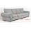 Verona 4 Seater Sofa Light Grey Velour Fabric Full Back Cushions 2