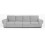 Verona 4 Seater Sofa Light Grey Velour Fabric Full Back Cushions 3