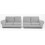 Verona 4 Seater Sofa Light Grey Velour Fabric Full Back Cushions 4