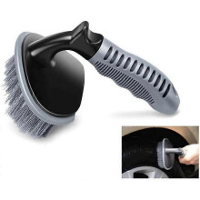 Tire wash brush with universal rubber handle, high quality