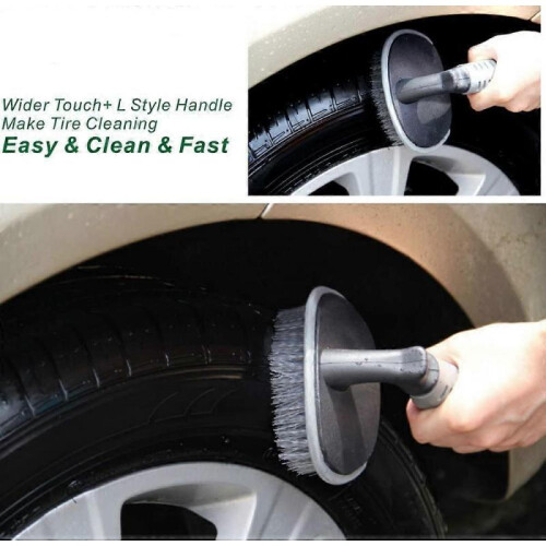 Tire wash brush with universal rubber handle, high quality 2