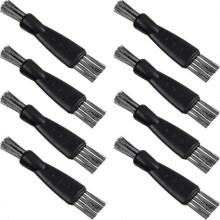 Shaver Brush Razor Cleaning Brush Electric Double Sided Trimmer Shaver Brush Cleaner Set Nylon Bristles (10pcs, Black)
