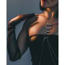 Sexy Kristall Edelstein Accessoires Metall Dünne Kette Verbunden Top Körper Kette - MIWI - Gold