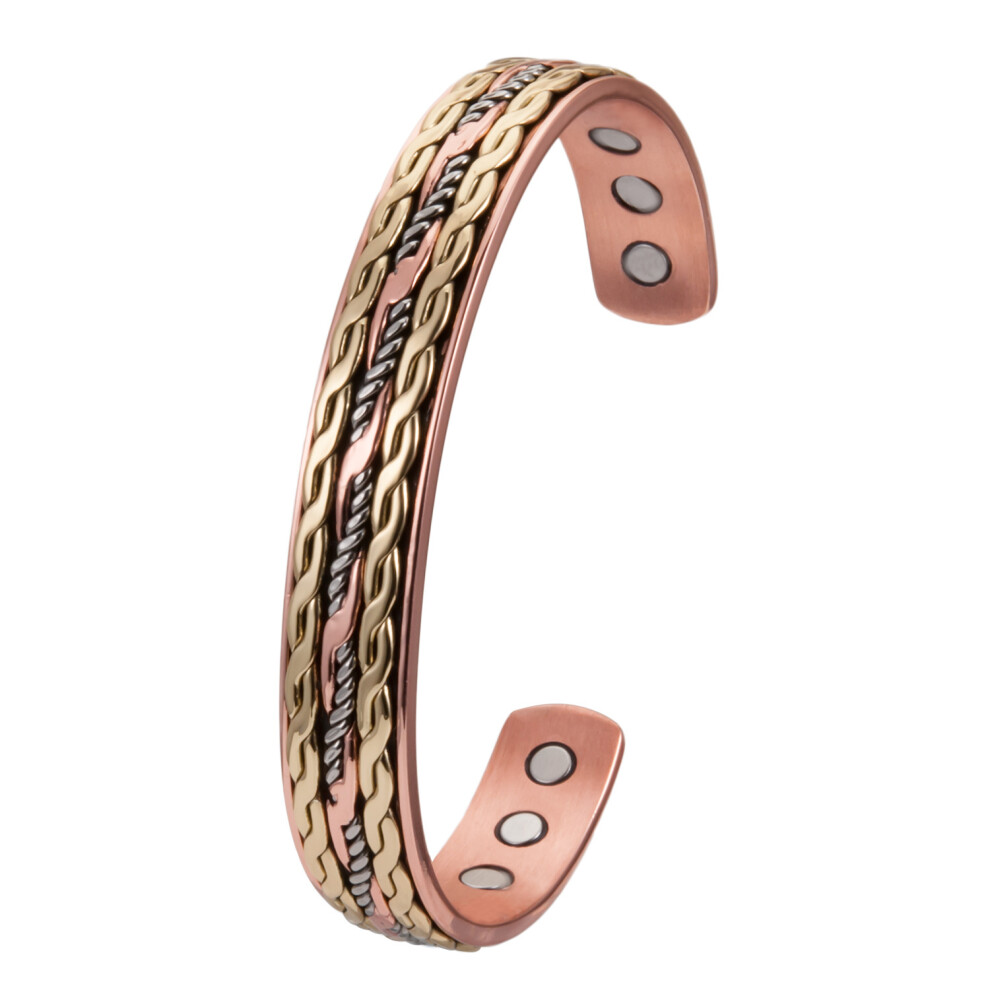 Adjustable Magnetic Copper Bracelet - Braided Anti-Fatigue Therapy Jewelry with Strong Neodymium Magnets