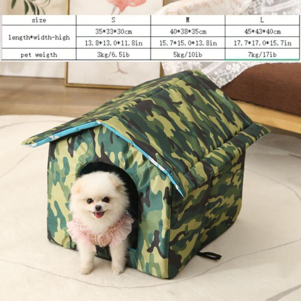 (L) Waterproof Four Season Cat House: Portable Pet Shelter Tent For Indoor & Outdoor Cats & Small Dogs, Easy To Clean & Store