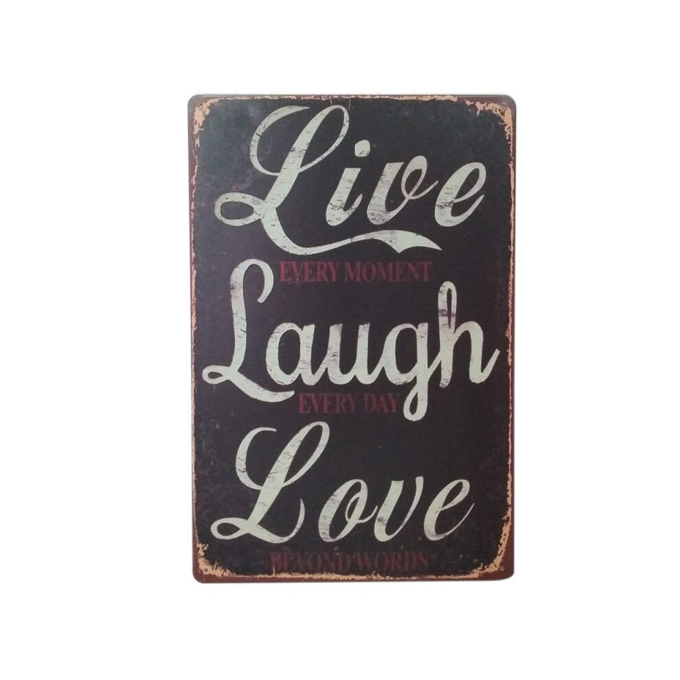 (13# Live Laugh Love)Ancienne enseigne en étain garage bière bar pub maison décoration murale rétro métal art us poster